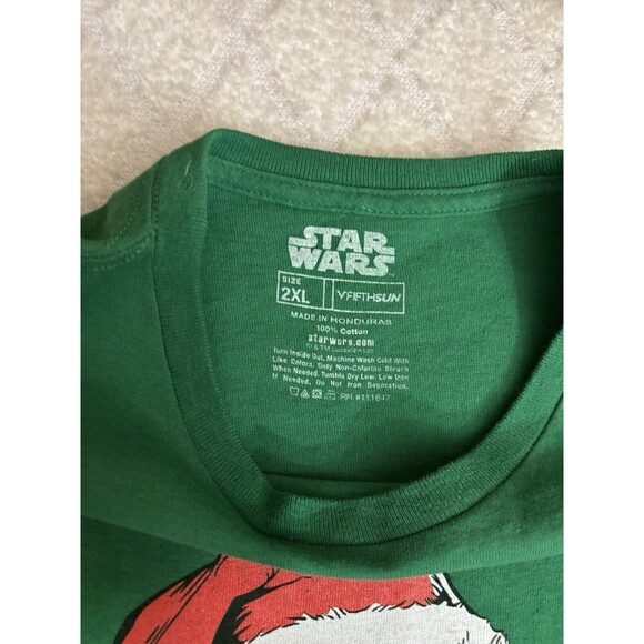 Star Wars Christmas Yoda May The Gifts Be With You Graphic Green Tee Size 2XL - Picture 13 of 15